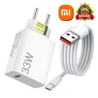 Imagem de Carregador Original Xiaomi PowerTurbo 33W + Cabo Type C Celulares Xiao