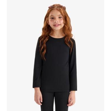 Imagem de Camiseta Feminina Manga Longa Térmica Rovi Kids Preto, 12, Preto