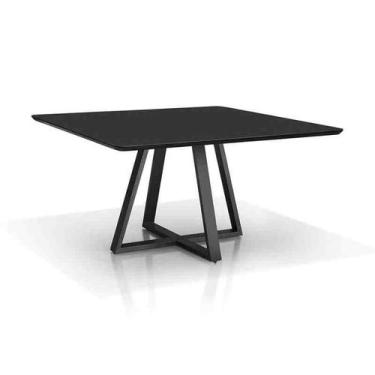 Imagem de Mesa Capri 1,40x 1,40 Laminado Black/Cina Aço Mobília