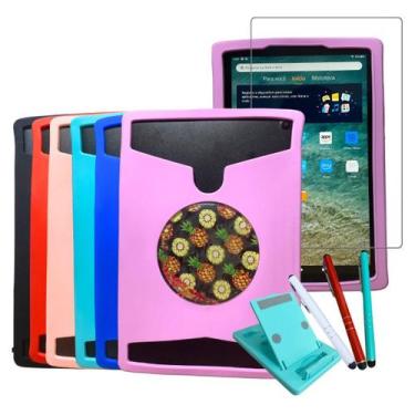 Imagem de Kit Capa Case Emborrachada com Película/ Suporte e Caneta p/ Tablet Am