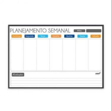Imagem de Planner semanal Light moldura de MDF Preto 60x40cm 4910 - Stalo