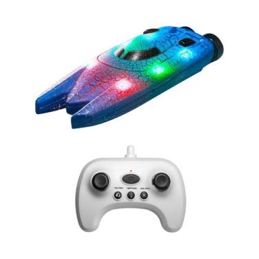Imagem de Barco Mini RC Acrobático Para Meninos Com Luz LED, Brinquedo Aquático 