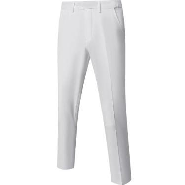 Imagem de Calça Social Masculina YND Slim Fit XX-Large Branca com Corte Reto