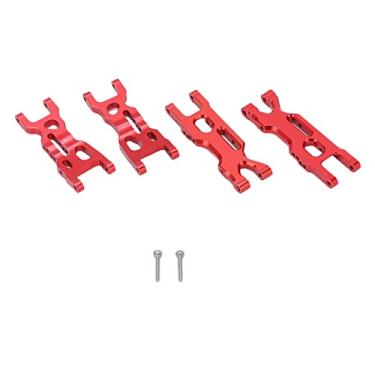 Imagem de Braços inferiores traseiros dianteiros RC, braços de suspensão inferiores RC de instalação fácil para caminhão de estádio 1/18 RC(vermelho)