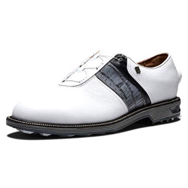 Imagem de FootJoy Tênis de golfe masculino Premiere Series-Packard Boa Previous Season Style, Branco/Cinza, 10 Narrow