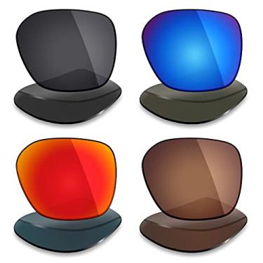 Imagem de Mryok 4 pares de lentes polarizadas de substituição para óculos de sol Oakley Proxy OO9312 - preto furtivo/vermelho/azul gelo/marrom bronze