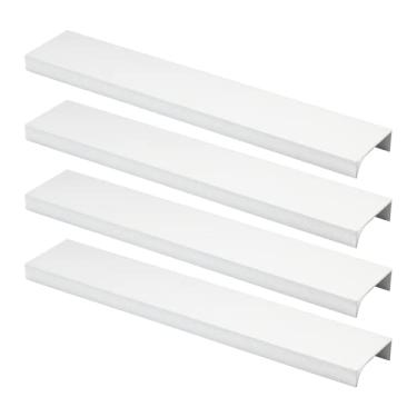 Imagem de 4 Puxador Slim De Armario Retrô Frame 160mm Anodizado Prata (Cromado Fosco)