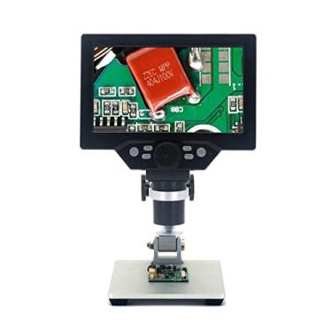 Imagem de Adaptador de microscópio G1200 microscópio digital de 7 polegadas tela grande colorida display LCD 12MP 1-1200X acessórios de microscópio de lupa (cor: fontes de alimentação)