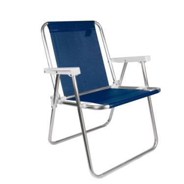 Imagem de Cadeira Alta Alumínio Azul Marinho - Mor