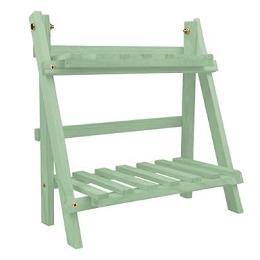 Imagem de Kiboule Suporte para plantas Prateleira de madeira de 2 camadas Vaso de flores Expositor de escada Suporte de plantador para pequenos espaços Sala de estar Varanda Cantos