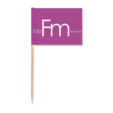 Imagem de Elementos Químicos Mesa de Período Actinida Fermium Fm Marcador de Palito de Dente Decoração de Festa