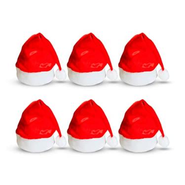 Imagem de Kit 6 Gorro Touca de Papai Noel Linha Luxo Cetim