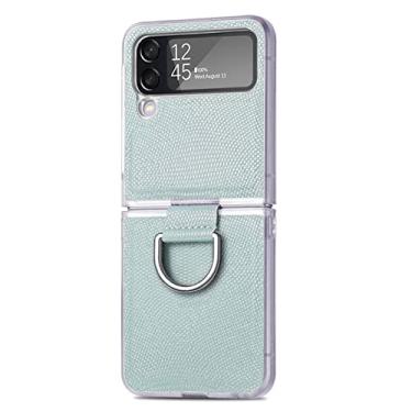 Imagem de Estojo dobrável com suporte de anel de moda para Samsung Galaxy Z Flip4 Flip 4 5G Flip3 Flip 3 Capas antiderrapantes para celular, verde, para Samsung Z Flip 3