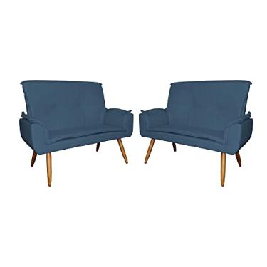 Imagem de Kit 02 Poltronas Namoradeiras Emília Suede Cores - DS Estofados