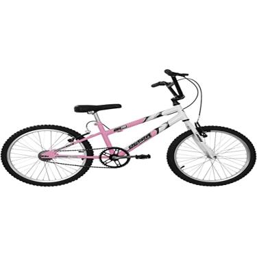 Imagem de Bicicleta de Passeio Ultra Bikes Esporte Bicolor Rebaixada Aro 20 Reforçada Freio V-Brake Infantil Juvenil Menina Rosa Bebê/Branco