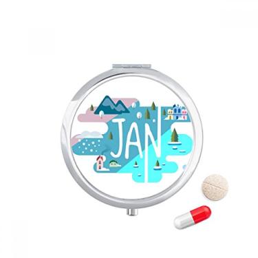 Imagem de Porta-comprimidos, caixa de armazenamento de medicamentos, estação de mês de janeiro