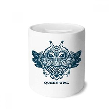 Imagem de DIYthinker Caixa para dinheiro da floresta de coruja da Rainha, porta-moedas de cerâmica, presente de cofrinho