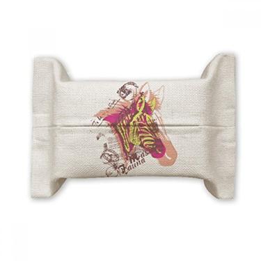 Imagem de Art Pinto Flower Yellow Pink Suporte de capa de papel para lenços faciais Saco de linho de algodão