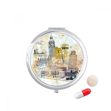 Imagem de Travel Landmark — Caixa de comprimidos para armazenamento de remédios Big Ben com torre inclinada