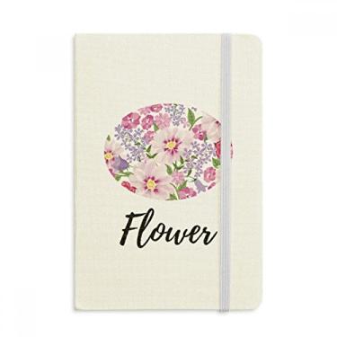 Imagem de Caderno de plantas com desenho de flores e mar, capa dura em tecido oficial