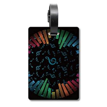 Imagem de Rabow Rotatg notas musicais pretas bolsa etiqueta cartão de bagagem pendurada etiqueta para cartão