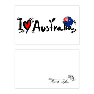 Imagem de I Love Australia, bandeira mundial, coração, agradecimento, cartão de aniversário, saudação, casamento, agradecimento