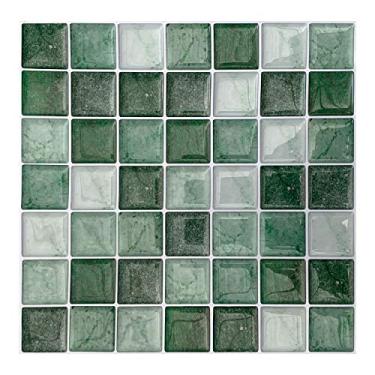 Imagem de Pastilha Adesiva 3 D Mármore Verde Kit 4 Placas Material 3 M