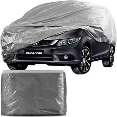 Imagem de Capa Protetora para Cobrir Carro 100% Impermeável com Forro Central e Elástico Tamanho G Cinza Honda Civic
