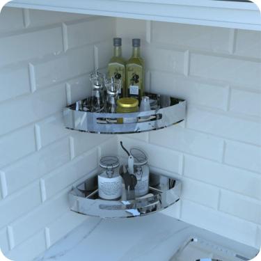 Imagem de Kit 2 Porta Temperos e Condimentos de Parede Inox Multiuso