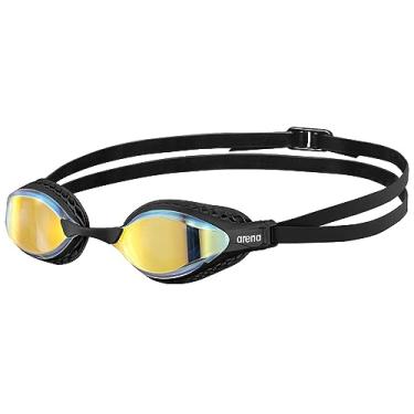 Imagem de ARENA Óculos de natação unissex adulto anti-embaciamento anti-embaciamento para homens e mulheres lentes espelhadas tecnologia de vedação de ar especial, amarelo cobre/preto