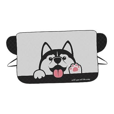 Imagem de Bothyi Pára-brisa do carro capa de neve janela dianteira capa automotiva 4 camadas proteção inverno verão capa protetora para suv sedan van, cão