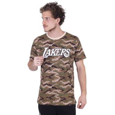 Imagem de Camiseta Nba Especial Estampada Los Angeles Lakers Casual Marrom