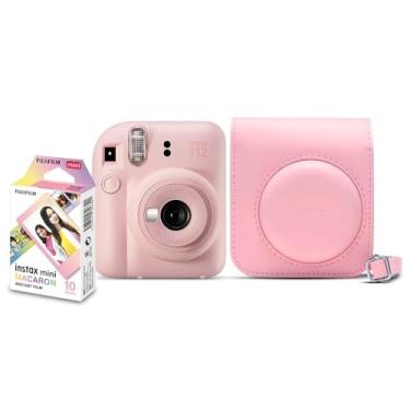 Imagem de Kit Câmera Instax Mini 12 com pack 10 fotos Macaron e Bolsa Rosa Gloss