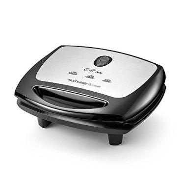 Imagem de Sanduicheira Super Grill Inox 127V com 1200W e Antiaderente e Luz Indicadora Preta Multilaser - CE11