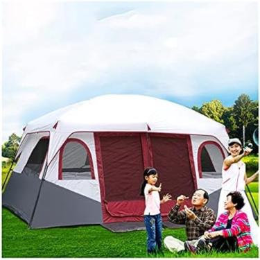 Imagem de Tenda de acampamento para 8 a 12 pessoas, barraca familiar de 2 quartos Tendas e abrigos de acampamento Tenda grande Tendas ao ar livre para 12 pessoas, festival essencial / 100% barraca de