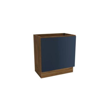 Imagem de Balcão Para Forno de Embutir Celeste Kappesberg 100% MDF Nogueira/Azul 80cm