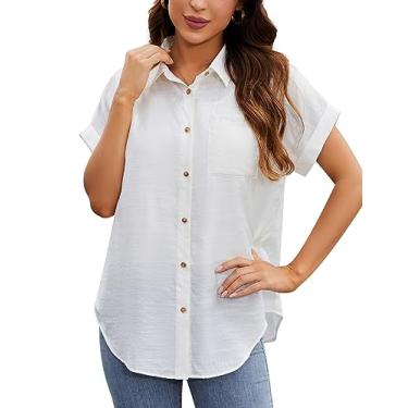 Imagem de Cyer Vitz Blusas de amamentação para mulheres profissionais de algodão camisetas de amamentação de manga curta, Off-white, XXG