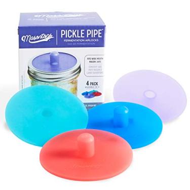 Imagem de Masontops Cachimbos Pickle – Tampas de fermentação de airlock sem água – Tampa de fermentador de boca larga – Top de silicone premium