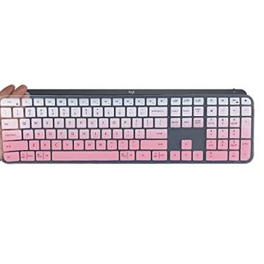 Imagem de Capa para teclado Logitech MX Keys S Wireless Keyboard/MX Keys Advanced Wireless Keyboard/Logitech Craft Advanced Wireless Keyboard Protector Ultra Thin Silicone Keyboard Skin - Rosa