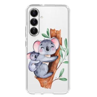 Imagem de Blingy's Capa para Samsung Galaxy S24 Plus, design fofo de urso coala divertido desenho animado estilo animal transparente macio TPU capa protetora transparente transparente transparente 6,7 polegadas