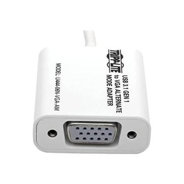 Imagem de Tripp Lite Conversor adaptador de vídeo USB C para VGA 1080p, M/F, compatível com Thunderbolt 3, USB tipo C, USB-C, USB tipo C, 6 polegadas (U444-06N-VGA-AM), branco