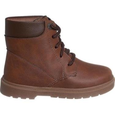 Imagem de Bota Infantil Masculina Pé com Pé Coturno Botinha Confortável Caramelo Menino-Masculino