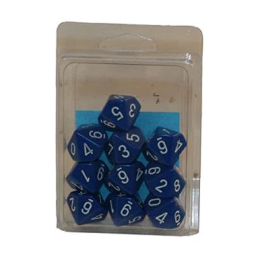 Imagem de Chessex Conjuntos de dados: azul opaco com branco - conjunto d10 de matriz de dez lados (10)