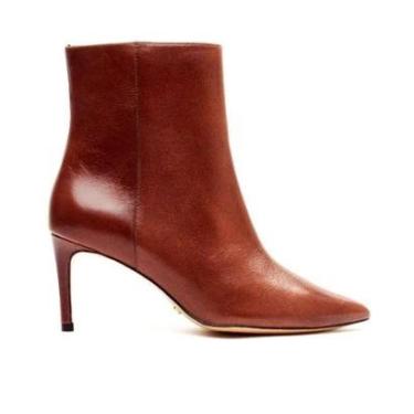 Imagem de Bota Cano Curto em Couro Cacau / Marrom Cecconello-Feminino