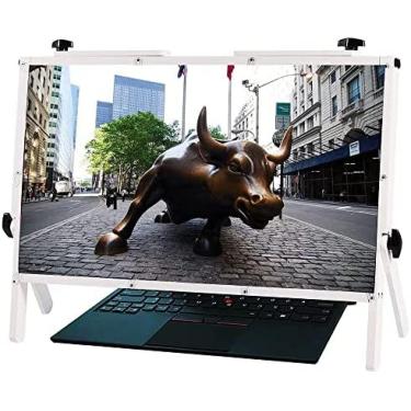 Imagem de Lupa de tela de computador para laptop, tela de ampliação de 22 "para monitor de computador, lupa de leitura de 3X, projetor ampliador de tablet portátil, branco