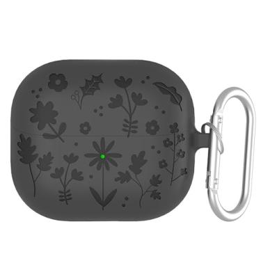 Imagem de NJBHFCN Pacote com 2 capas protetoras para fones de ouvido Samsung Galaxy Buds 3pro/Buds 3 com gancho antiperda de silicone integrado, macio, preto