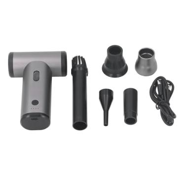 Imagem de Soprador de Ar Elétrico Premium - Portátil, Sem Fio e Recarregável, Carga Rápida Tipo C, Eficiente 130.000 RPM para Computador, Teclado e Limpeza Multifuncional - Cinza