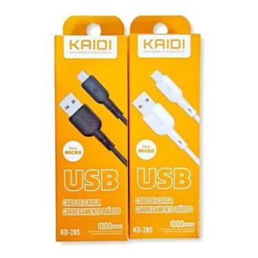 Imagem de Cabo Usb Carregador rápido micro usb v8 potente - Kaidi , Branco