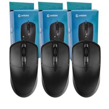 Imagem de Kit 3 Mouse Usb Optico 1000dpi 3 Botões Notebook Escritório - ONISTEK