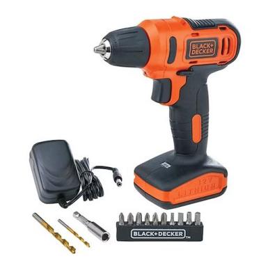 Imagem de Parafusadeira e Furadeira Elétrica Black + Decker Com Acessórios Bivol
